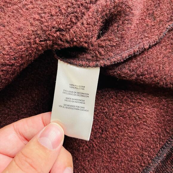 Eddie‎ Bauer Sweater Men XL Maroon Fleece 1/4 Zip Pullover Collared Outdoor - Picture 5 of 12